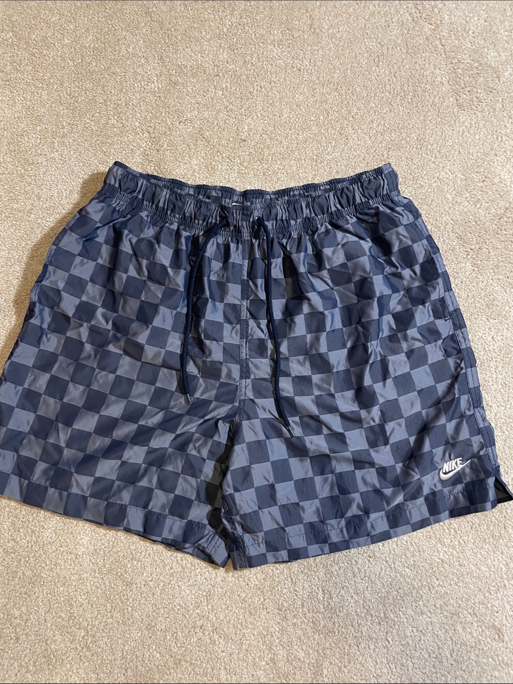 Nike Men’s Navy Checkerboard Athletic Shorts